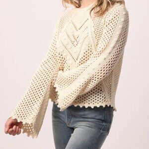 NWOT Another Love "Meryl" Cotton Crochet Sweater